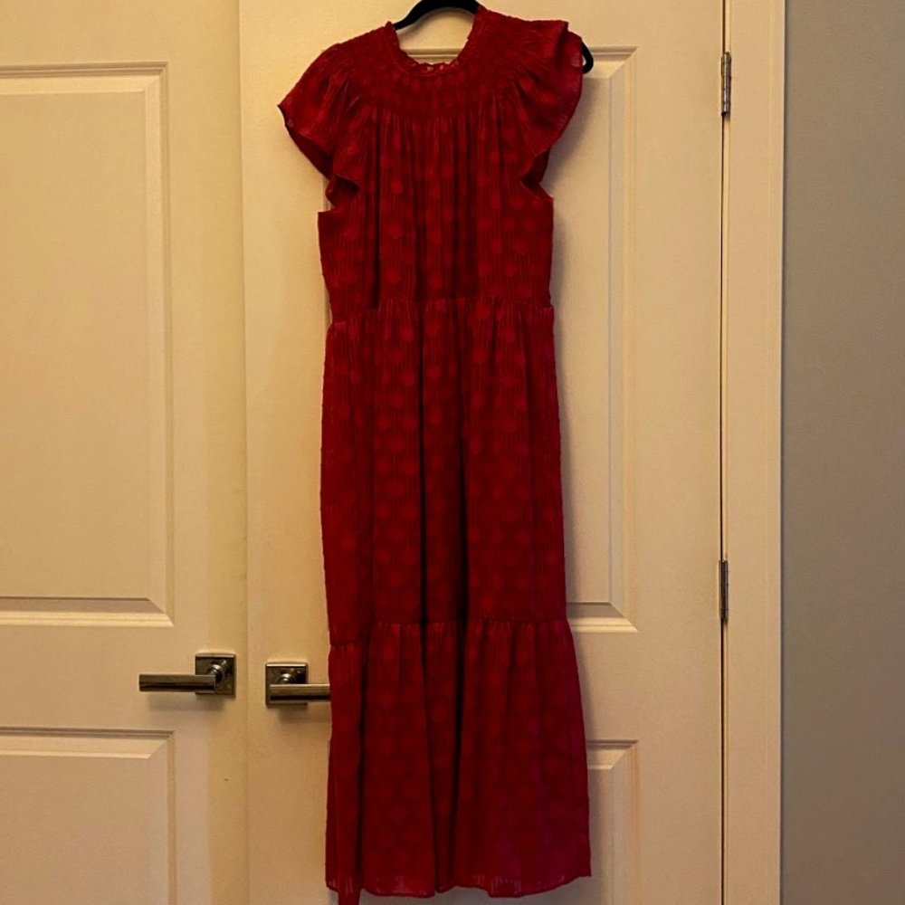 Donna Morgan: Long fuschia dress with pockets (Size 12)